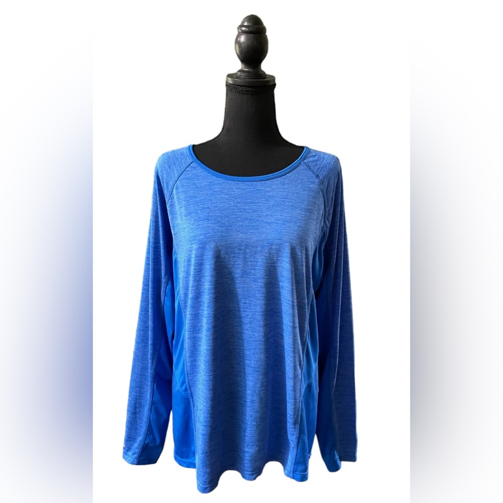 Danskin: Blue Activewear Fitted Long Sleeve Workout Shirt